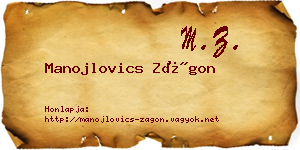 Manojlovics Zágon névjegykártya